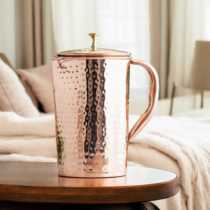 Pure Copper Jug - 2L Hammered Copper Jug