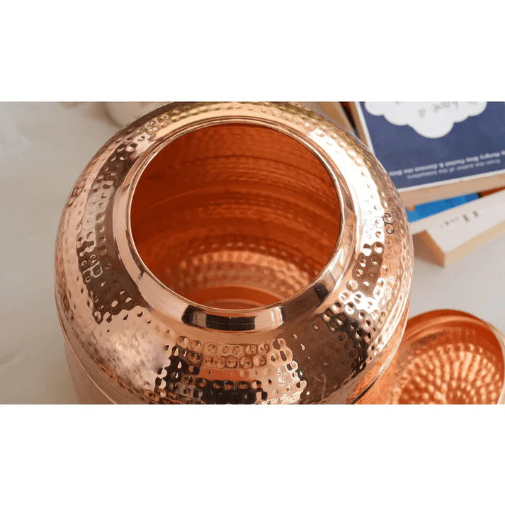 Pure Copper Hammered Water Dispenser | Ayurvedic Matka by PurelyCopper |4-Litre